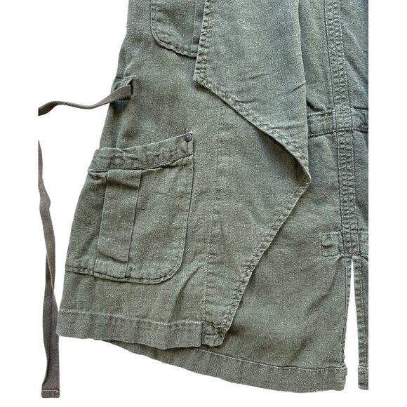 Sanctuary Womens Olive Green Cargo Vest With Tie-Waist & Flap Pockets Size M - Picture 5 of 10